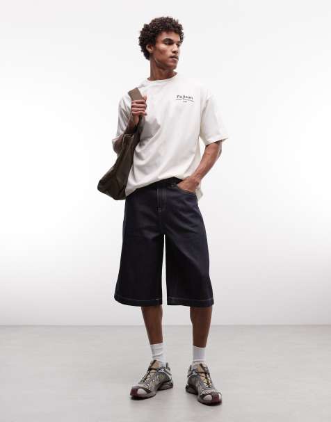 ASOS DESIGN – Tvättade, långa jeansshorts - view 1