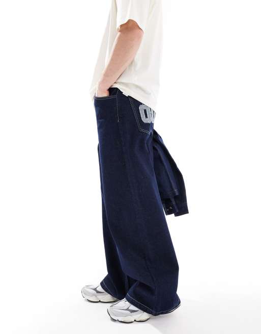ASOS DESIGN – Tvättade, superbaggy jeans med detaljer på bakfickan , 3 av 5