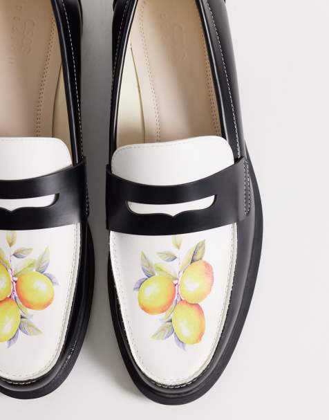 ASOS DESIGN - Tweekleurige penny loafers met grafische citroenprint - view 1