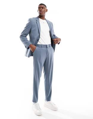 ASOS DESIGN – Twill-Anzug in Blau mit schmalem Schnitt - view 1