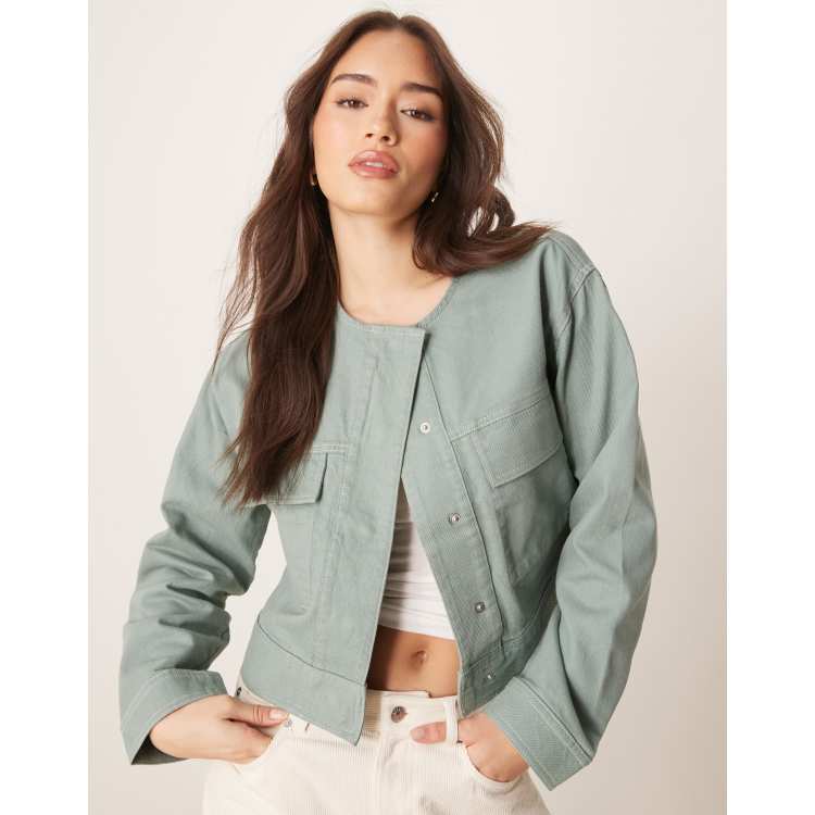 ジャケット・アウター Collerless Twill Jacket 207275598-1-green?$n_750w$&wid