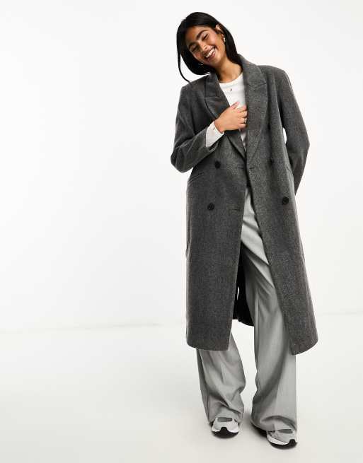 ASOS DESIGN twill dad coat in school gray