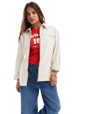 ASOS DESIGN twill harrington shacket Sale