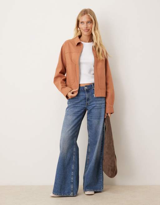ASOS DESIGN – Twill-Jacke in Rostrot mit Kragen, 4 von 4