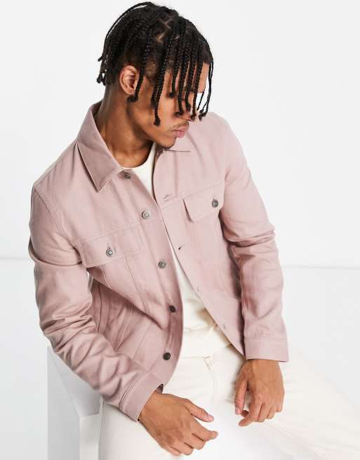 ASOS DESIGN – Twill-Jacke in verwaschenem Rosa