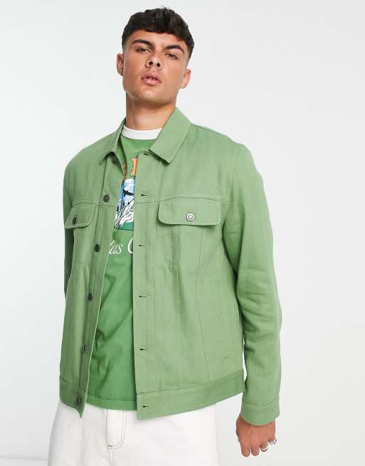 ASOS DESIGN twill jacket in washed green