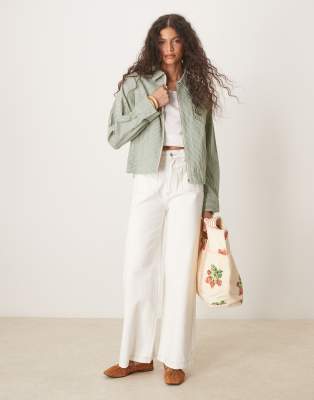 Asos Design Twill Top Collar Jacket In Multi