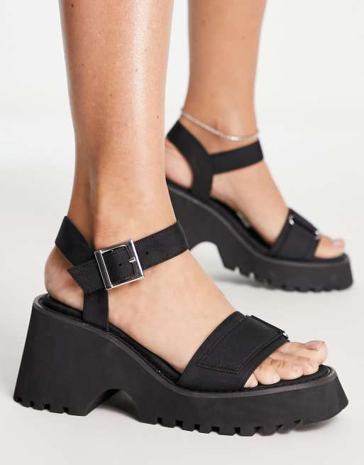 Asos black 2024 chunky sandals