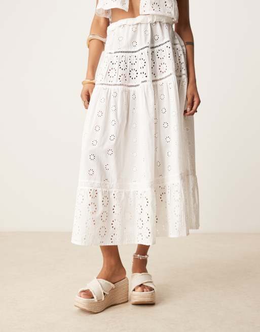 ASOS DESIGN Twirl cross strap wedges in natural