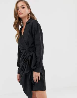 black wrap dress asos