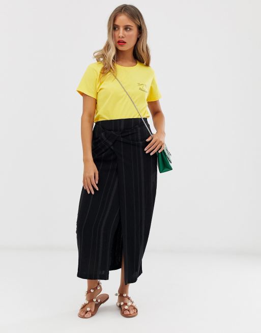 ASOS DESIGN twist column maxi skirt in texture | ASOS