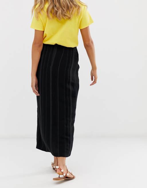ASOS DESIGN twist column maxi skirt in texture, 2 of 4