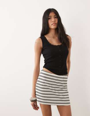 Asos Design Twist Detail Mini Skort In White