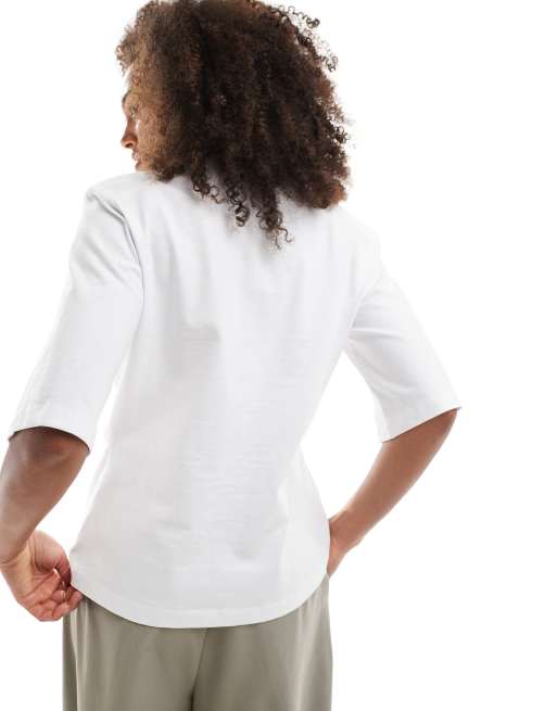 ASOS DESIGN twist detail oversized t shirt in white