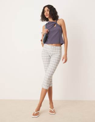 Asos Design Twist Detail Tank Top In Gray