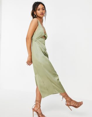 mango sage textured dress