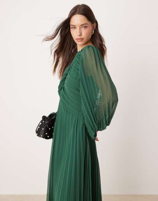 Asos green midi dress online