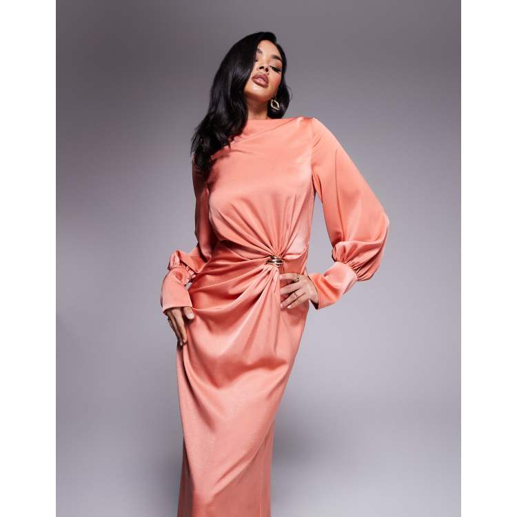 gold twist front dress Luxe Twist Front Halter Neck Lame Dress main image 0