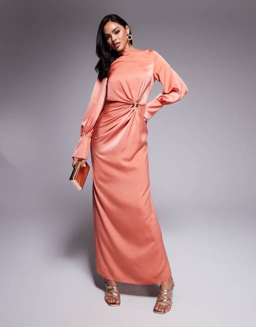 slim fit dress slacks Foil Stripes Twist Front Midi Dress main image 1