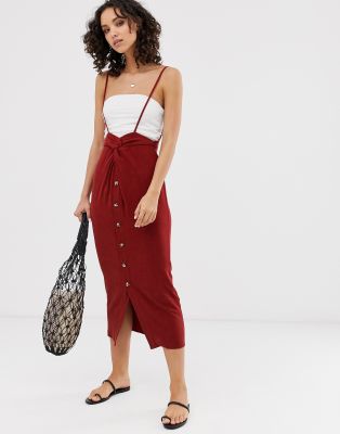 midi pinafore skirt