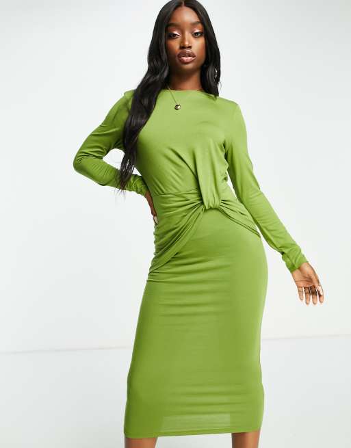 Asos twist front dress best sale