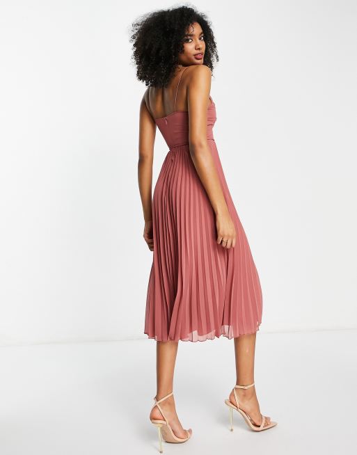 Asos pleated shop midi dress