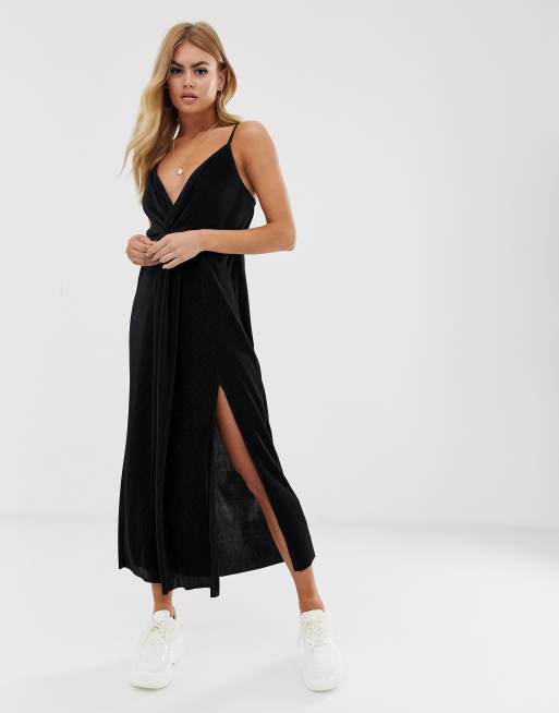 ASOS DESIGN twist front plisse maxi dress | ASOS