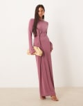 [ASOS DESIGN] ASOS DESIGN twist knot detail maxi dress in mauve-Pink 4 Mauve