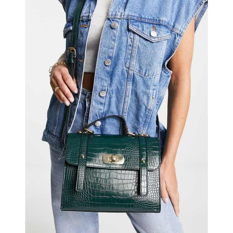 Stradivarius Croc Bag With Twist Lock Detail, $25, Asos