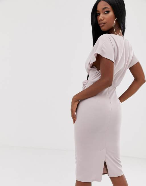 Asos design angel 2025 sleeve midi pencil dress