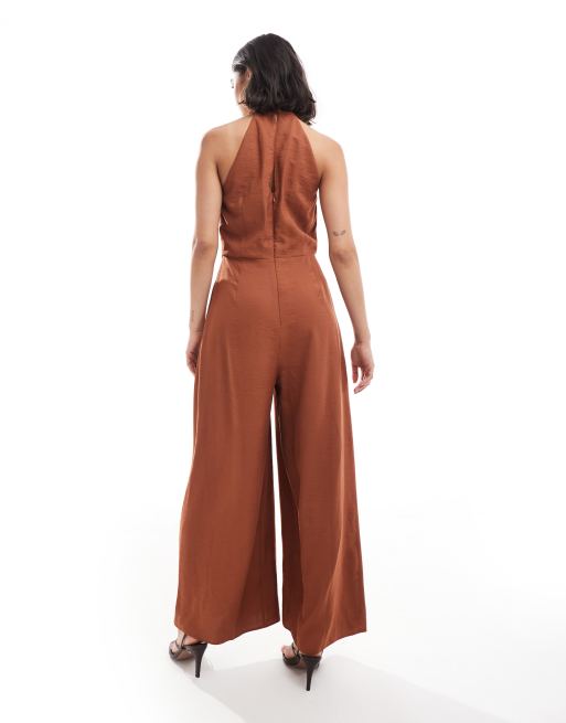ASOS DESIGN twist neck button through jumpsuit, 2 of 4