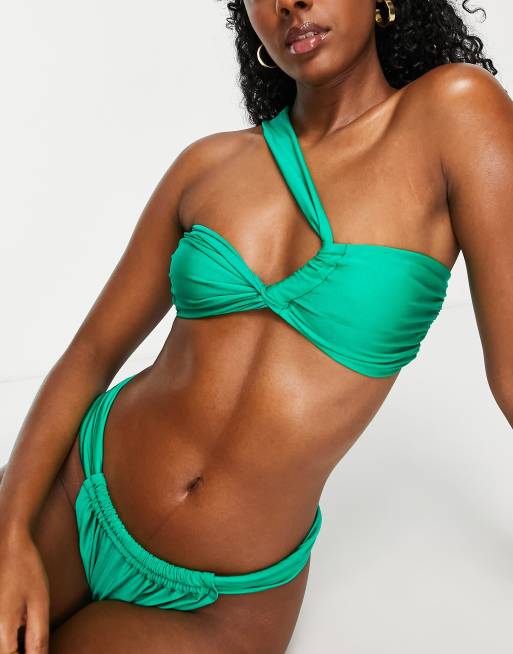 Orange Green Twist Front Bra (Custom-Made)