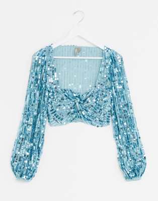 asos blue top