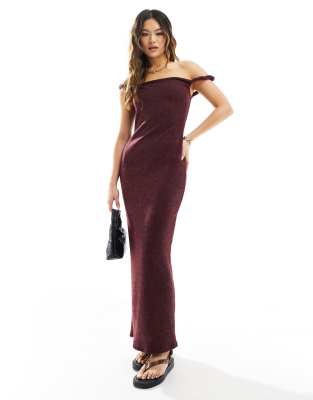 ASOS DESIGN backless strappy fishtail maxi dress in burgundy