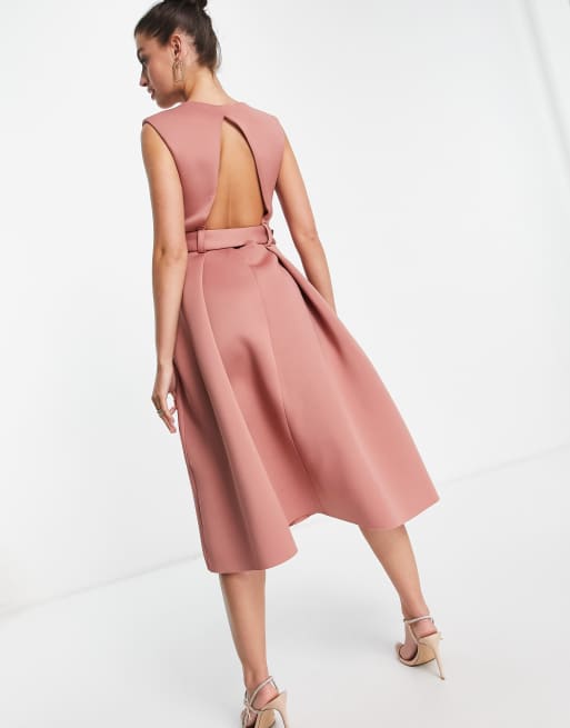 Asos design fold back sales crop top midi prom dress