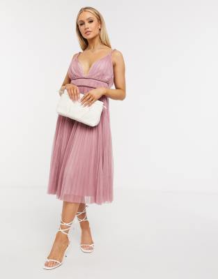 asos design soft tulle midi dress