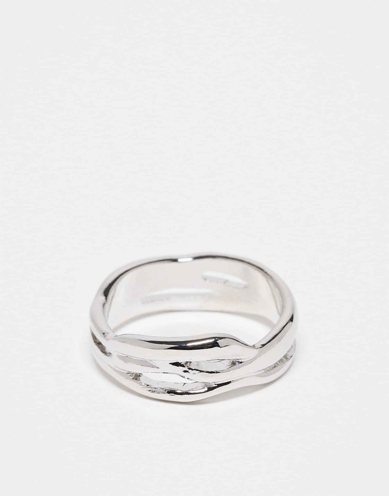 ДИЗАЙНЕРСКОЕ кольцо ASOS с витой лентой серебристого оттенка