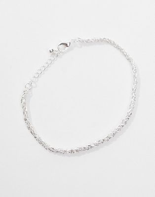 ASOS DESIGN twisted chain bracelet in real silver plate