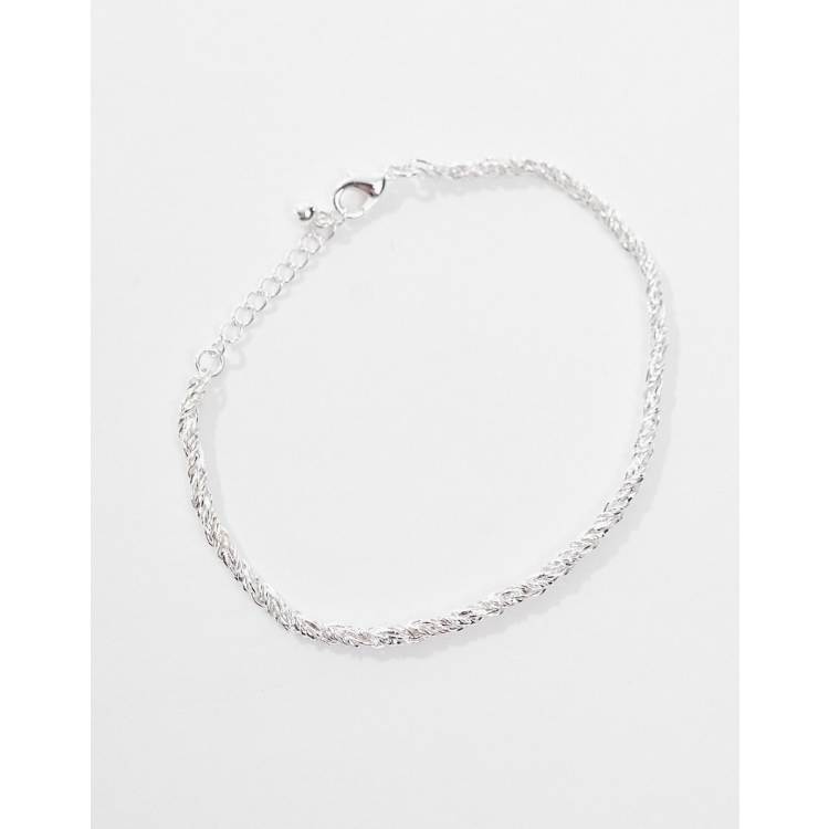 ASOS DESIGN twisted chain bracelet in real silver plate | ASOS