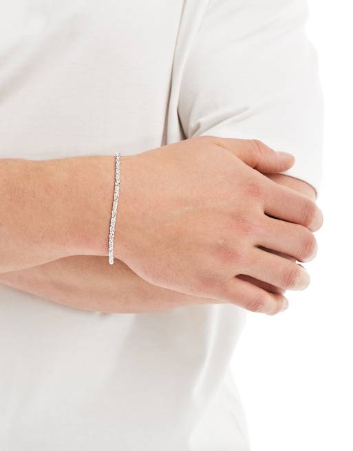 ASOS DESIGN twisted chain bracelet in real silver plate, 4 of 4