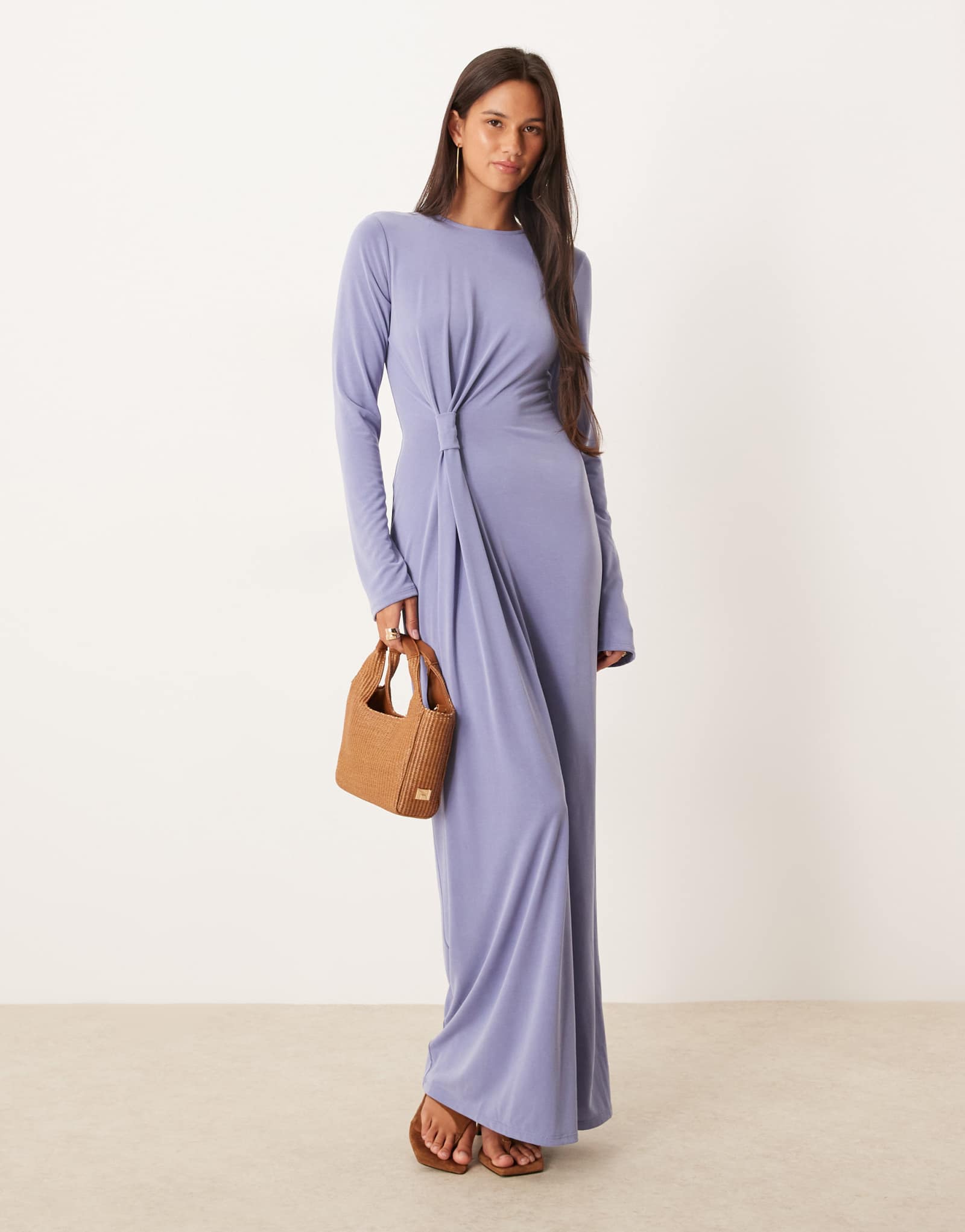 Макси-платье ASOS DESIGN с закрученным узлом в сине-фиолетовом цвете