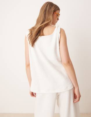 Asos Design Twisted Straps Square Neck Trapeze Top In White
