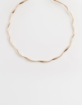 ASOS DESIGN twisted torque choker in gold tone
