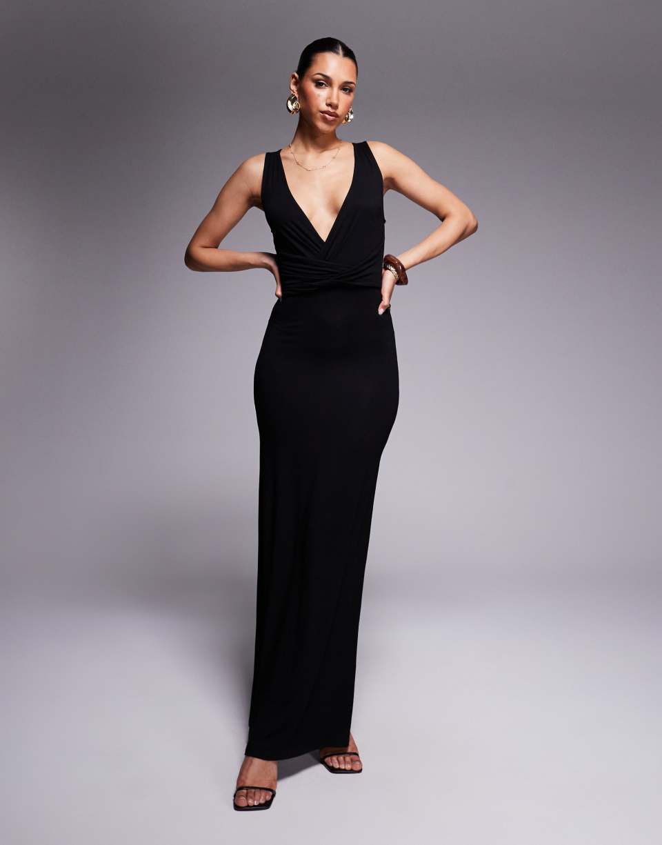 Twisted waist maxi dress