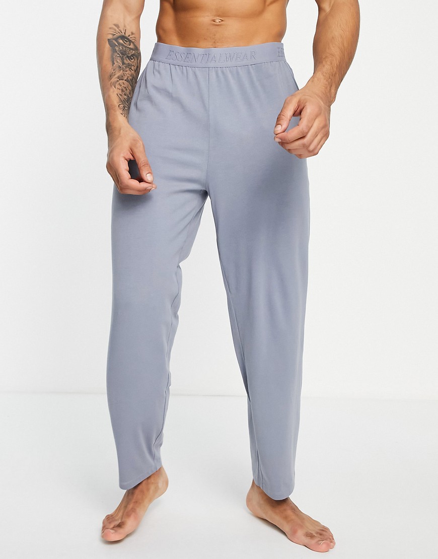 ASOS DESIGN two mile lounge pajama bottoms with debossed waistband-Green