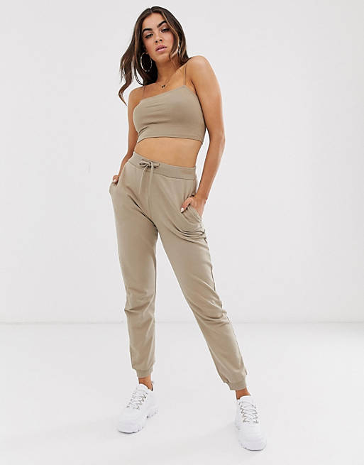 ASOS DESIGN two-piece basic jogger with tie