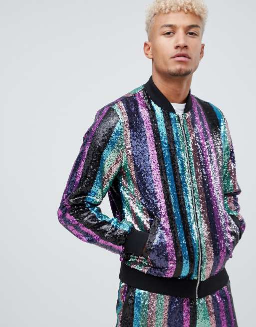 ASOS Bomber Jacket in Purple for Men