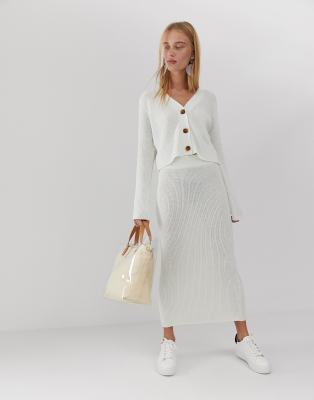 white midi skirt two piece