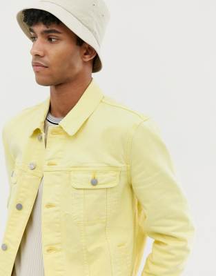 yellow denim two piece