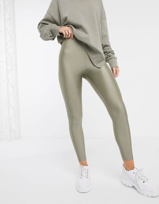 ASOS DESIGN Two-piece oversized cocoon hoodie and disco legging in sage, 3 of 3